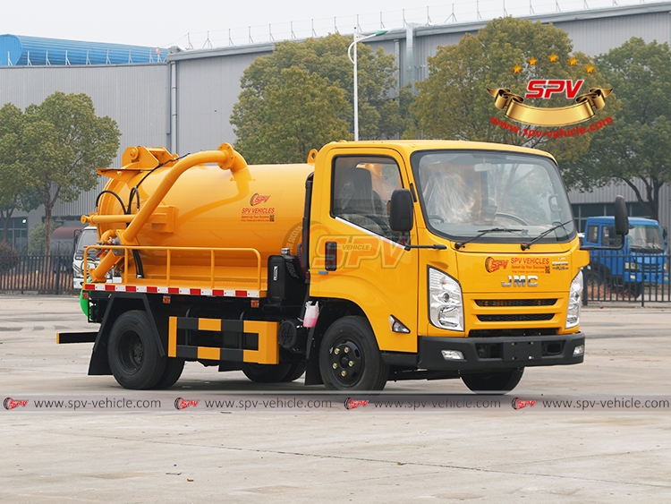 Gully Emptier Truck JMC (2,000 Litres) - Right Front Side View
